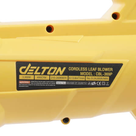 เครื่องเป่าใบไม้ไร้สาย (พร้อมแบตเตอรี่) DELTON รุ่น CBL-369P ULTRAFLEX 20V 4AH_6